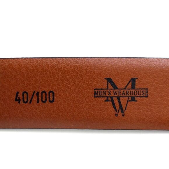 Men's Wearhouse REDDISH BROWN LEATHER 1 1/8"Wd CASUAL DRESS MENS BELT 40/100(90D - Picture 9 of 15
